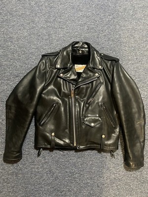 Schott Perfecto 125 Mens Leather Jacket Black Sz 42