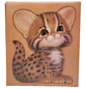 Vintage Hallmark Photo Album Leopard 10" x 12" Scrapbook 16 Pages Retro 70s Cat