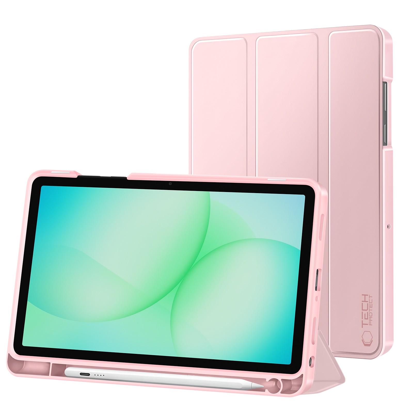 Étui Galaxy Tab A11 Plus rose housse de protection à rabat magnétique