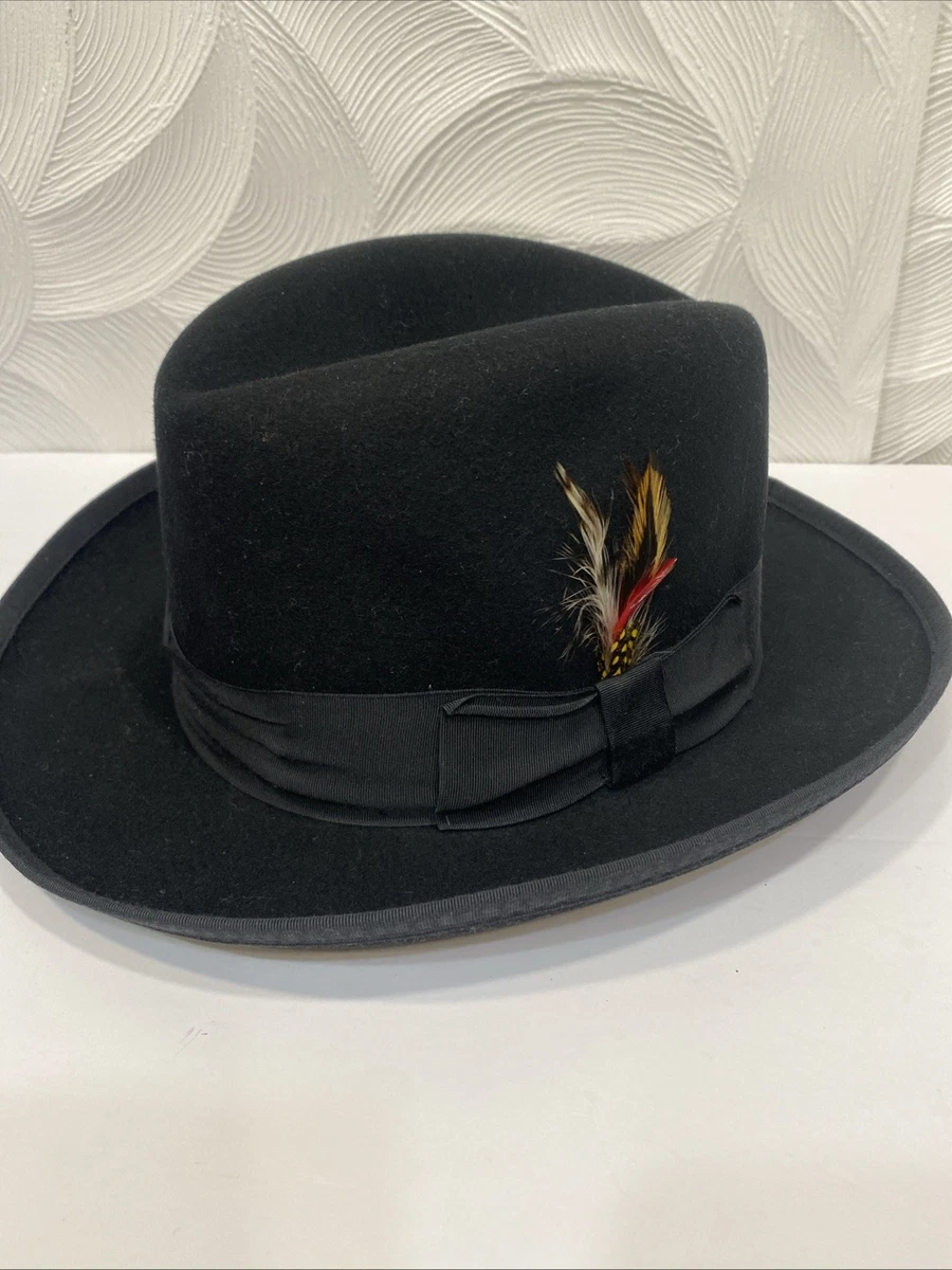Chapeau Fedora Vintage Golden Gate Co - Laine Noire - Taille M - Style Western