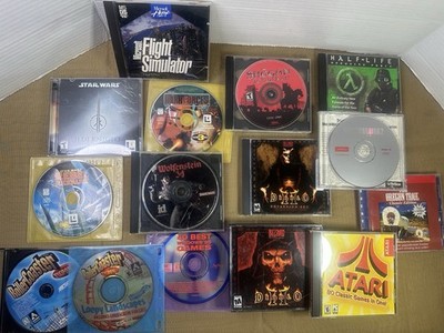 Vintage PC Game Bundle Lot Of 15 - Diablo 2 Half-Life Star Wars Wolfenstein More