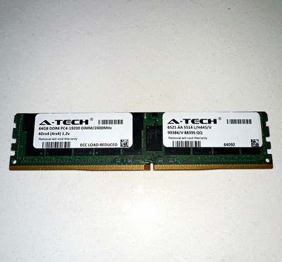 A-Tech 64GB DDR4-2400 PC4-19200 288-Pin DIMM ECC Reg Load Reduced