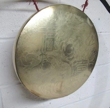 CHINESE GONG - 14.5in vintage - beautiful ( see video)