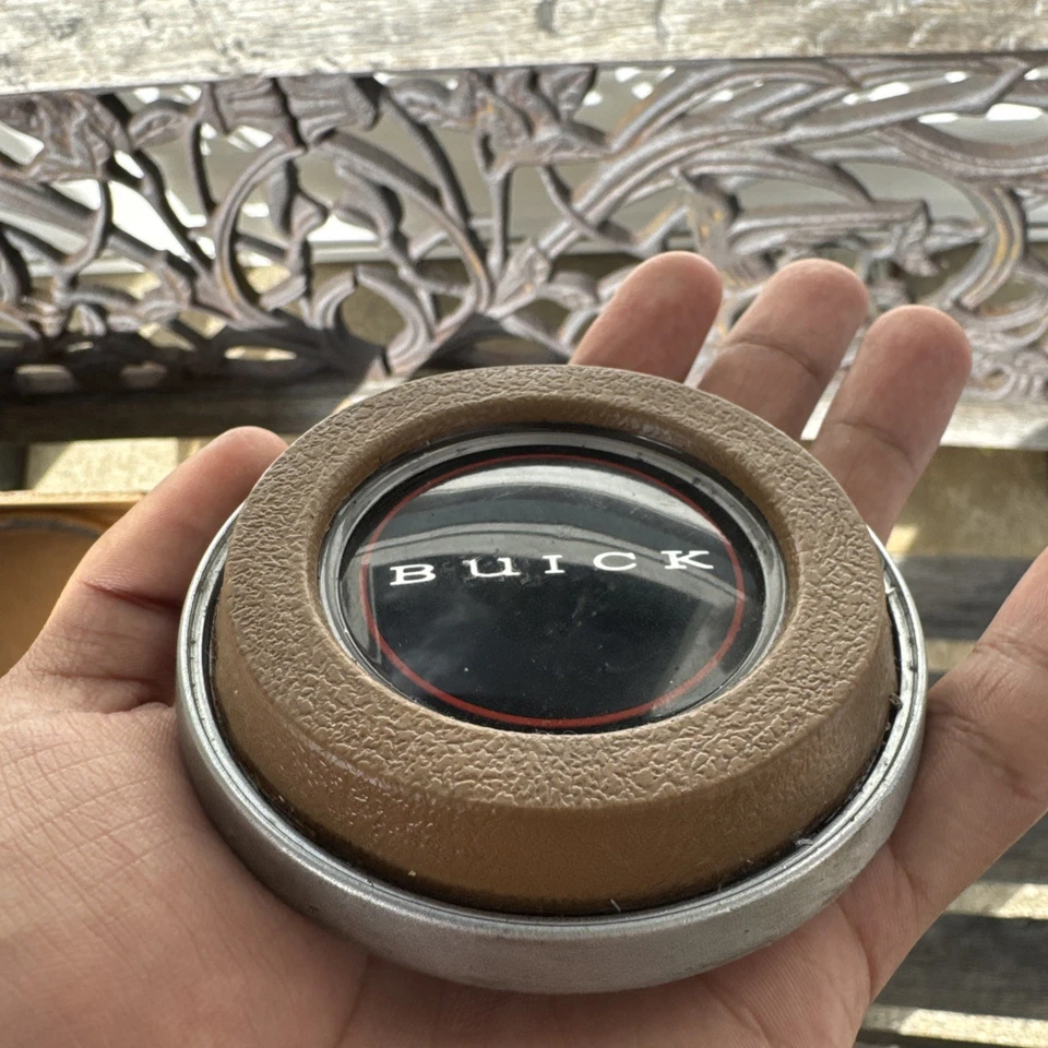 1968-1977 OEM Buick Skylark GS GSX Comfort Grip Steering Wheel Horn Button Brown - Image 2 of 4