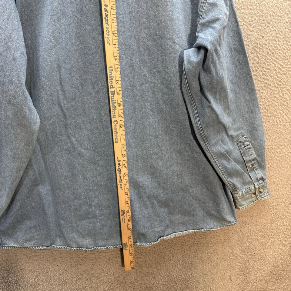 Vintage Gear For Sports Shirt Adult XL Blue Cambray Denim Workwear Chore Barn - Image 4 of 4