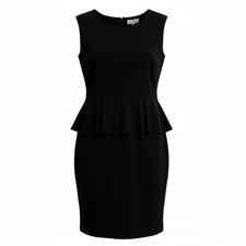 Ronni Nicole Black Peplum Sheath Dress Women 12 Sleeveless Career Cocktail