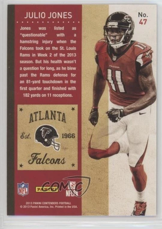 2013 Panini Contenders Playoff Ticket /99 Julio Jones #47 - Image 2 of 2