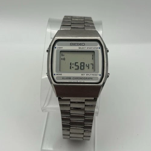 Vintage Seiko Quartz A914-5010 Digital Alarm Chronograph Men's Watch New Battery