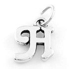 Sterling Silver Fancy Initial Letter H Charm or Pendant 