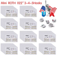100 Packs Dental Orthodontic Bracket Braces Mini Roth 022 Slot Hooks 345 NA-D1