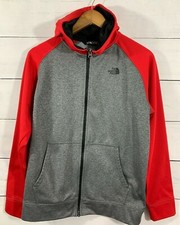 North Face Boys Red Gray Hoodie Sweater Size XL 18/20