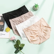 4 Pack Mulberry Silk Women Panties Lace High-Strecthy Briefs Underwear TU001