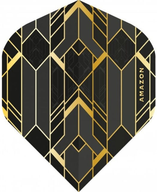 Black & Gold Art Deco AMAZON Dart Flights: 3 per set Black & Gold Art Deco AMAZON Dart Flights: 3 per set