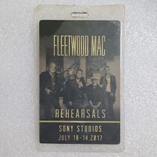 2017 FLEETWOOD MAC Sony Studios Rehearsals  Backstage PASS Laminate 7/28/16