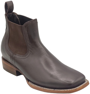 Men Genuine Leather Kingston Wide Square Toe Brown Short  display picture 3