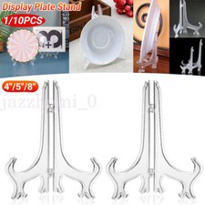 4" 5" 8" Plastic Display Clear Holder Plate Stand Bowl Frame Pictures Holder