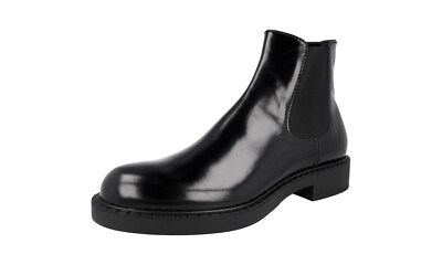 PRADA BRUSHED LEATHER CHELSEA BOOTS SHOES 2TE168 BLACK NEW PRADA BRUSHED LEATHER CHELSEA BOOTS SHOES 2TE168 BLACK NEW