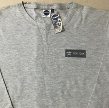 BLUE MARLIN Mens Vintage NEW YORK 35 Long Sleeve T-shirt Made In USA Gray Size L