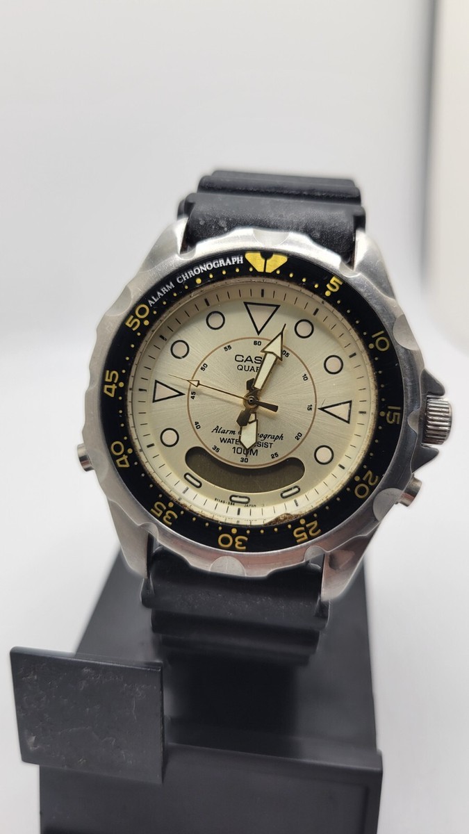 Vintage Casio AD-520 alarm chronograph watch plus replacement band
