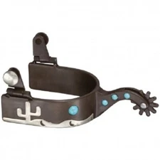 JT International Ladies Antique Brown Cactus Spur with Turquoise