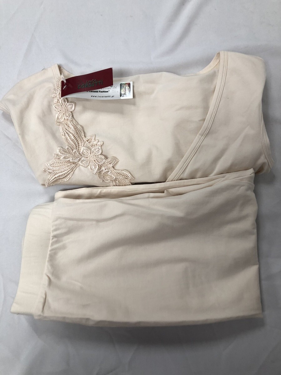 Pyjama Femme LivCO Corsetti Taille M - Ensemble Beige, Neuf Avec étiquettes