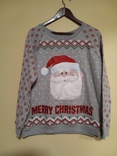 Rudolph Santa Sweatshirt Ugly Christmas Holiday Sweater XL 15-17 867