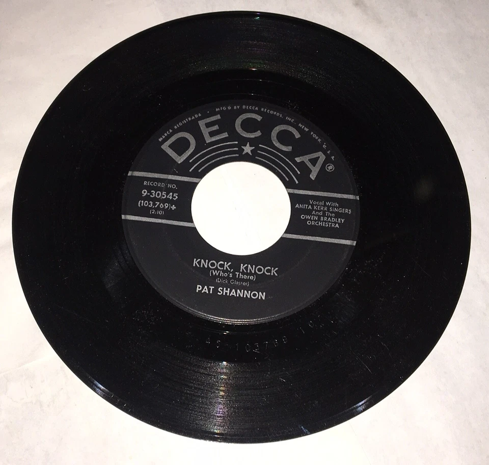 Pat Shannon Knock Knock Maybelle Decca 9-30545 1958 Rockabilly Bopper Canton OH Foto 2 de 2
