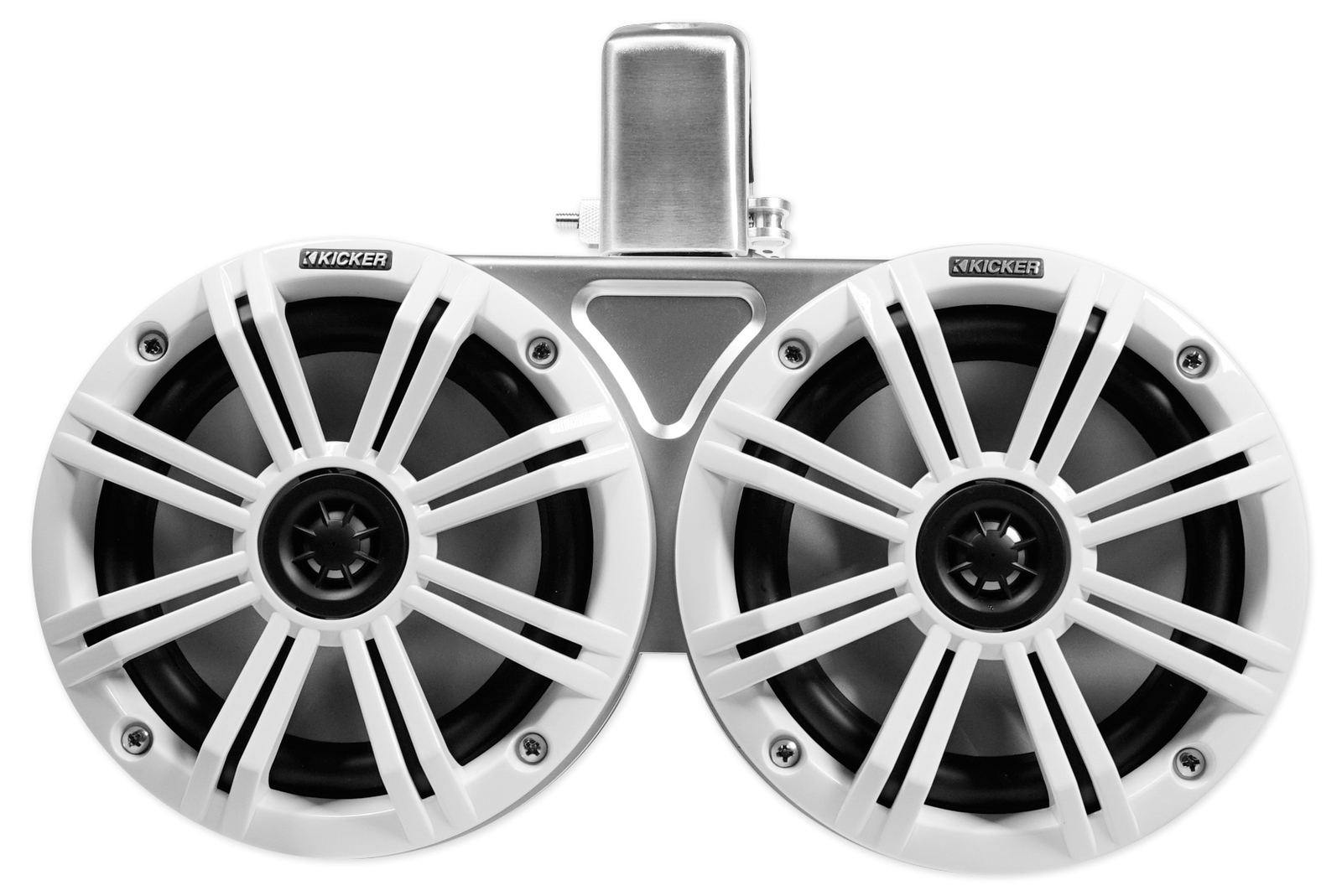 2 KICKER 45KMTDC65W Dual 65 LED Tower2 Marine SpeakersAmp For RZRATVUTV