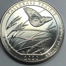 2020 P -  Tallgrass Prairie Kansas National Park Quarter
