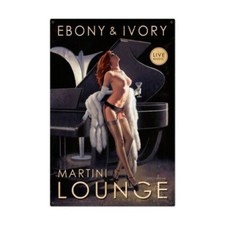 US XXL Metallschild 90 x 60 cm Ebony & Ivory Martini Lounge - sexy Girl