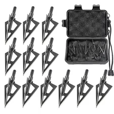 12Pcs Archery Broadheads 3Blade 100Grain Hunting Crossbow Compound Bow Arrow Tip