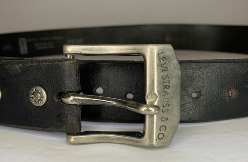 Vintage 1980s Levi’s Leather Belt Men’s 44/110 XL Levi Strauss Italian Leather - Picture 2 of 11