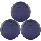 Pyrex 7200-PC Blue Plastic Storage Replacement Lid Cover, Made in USA (3-Pack)