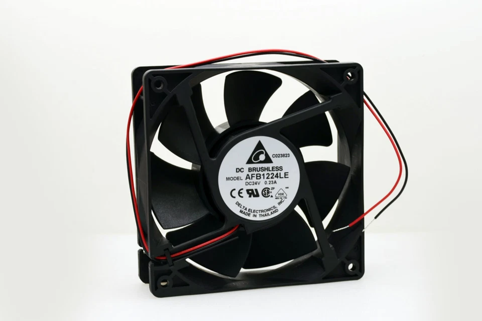 Delta 24V DC Fan 120mm x 120mm x 38mm Quiet 85 CFM AFB1224LE (Genuine / New) - Image 2 of 3