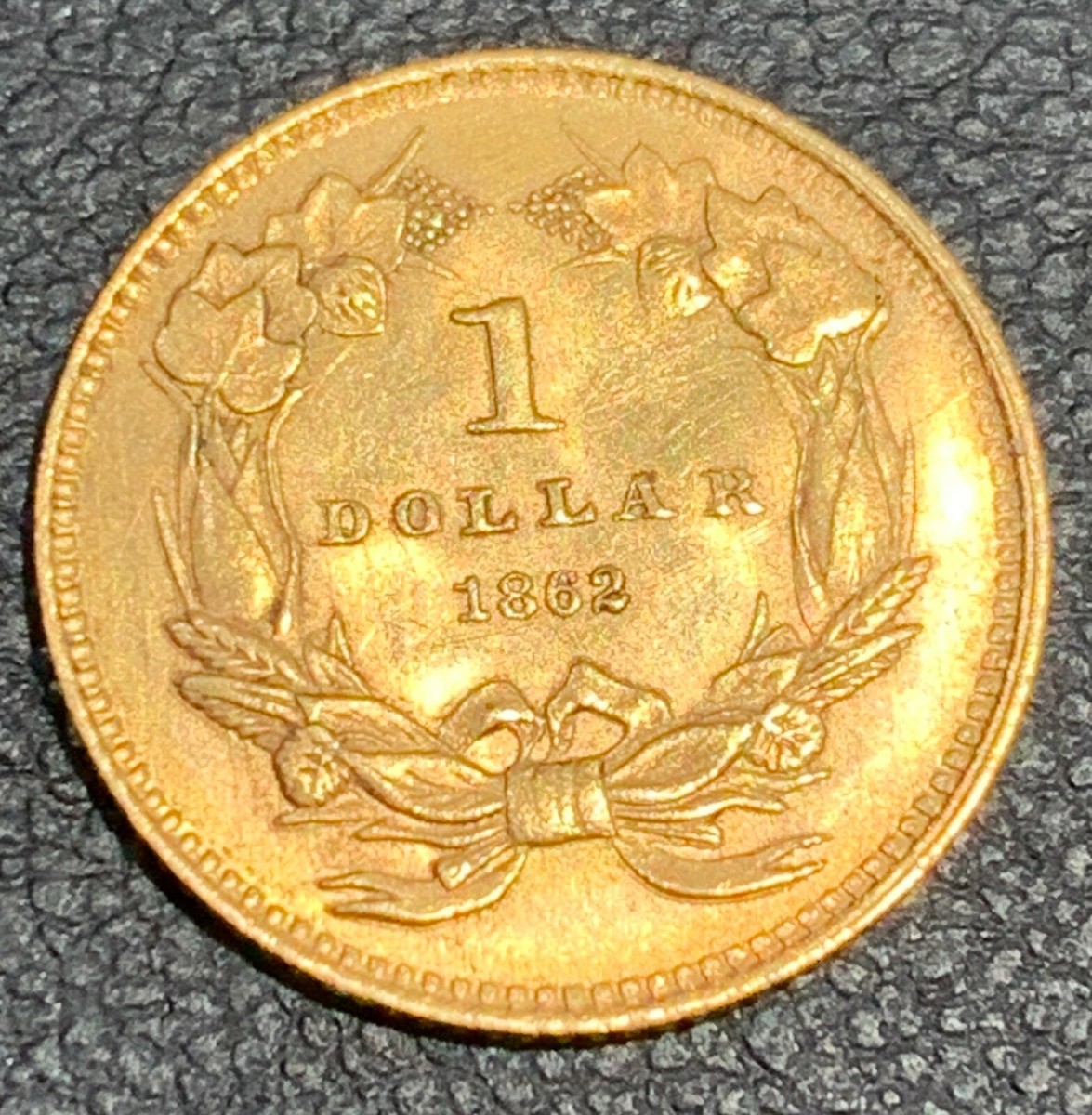 1862 Indian Princess, Large Head, United States $1 Gold Type III