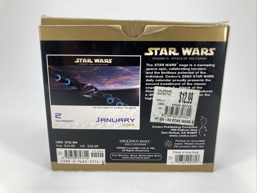 Star Wars Episode 2 Attack Of The Clones 2003 CALENDAR Cedco Publishing - Picture 2 of 2