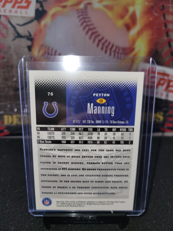 Peyton Manning 2000 Victory #76 Indianapolis Colts HOF - Image 2 of 2