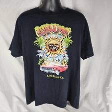 Sublime Graphic T-Shirt Sun Face Logo Mens XL Long Beach Black Short Sleeve EUC!