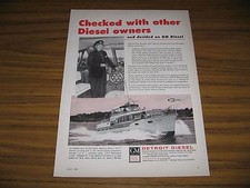 1958 Print Ad GM General Motors Diesel Marine Engines 1957 Richardson Cruiser
