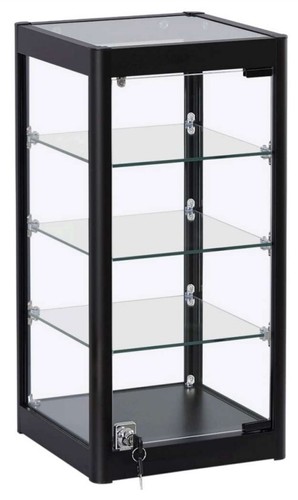 Vitrina Hogar Minorista Encimera Coleccionable Vitrina Negra 3 Estantes - Imagen 2 de 2