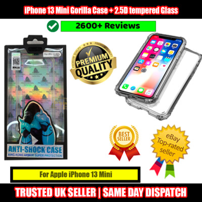Anti Shock Gorilla Schutzhülle für iPhone 13 Mini + 2.5D Hartglas
