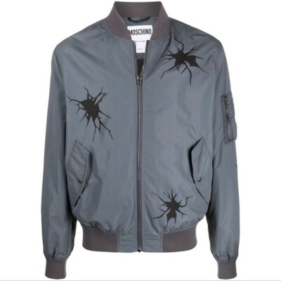 Moschino Rare Monster Hands Zip Graphic Bomber Jacket