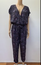 Free People Purple Paisley Universal Surplice Night Combo Jumpsuit Romper S