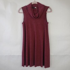 BDG Womens Turtleneck Dress Knit Sleeveless Size Small Burgundy