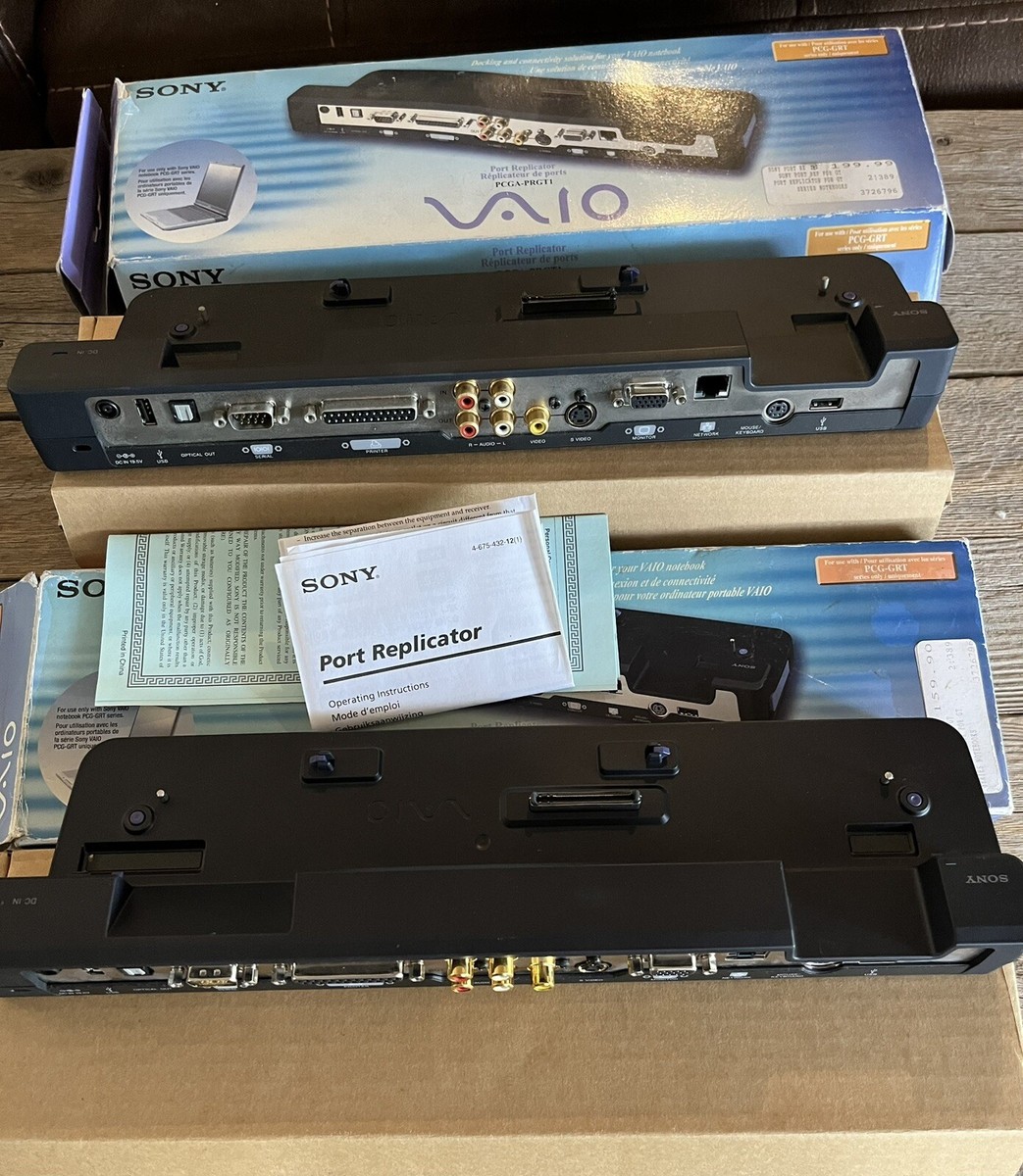 2) Vintage Sony VAIO Network Port Replicator GRT Series (PCGA