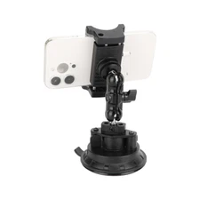 CAMVATE Phone Clip Holder w/Mini Ball Head& Suction Cup Base fr Car/Table/Laptop