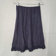 Vintage Half Slip Womens Small 25" Waist Black 25" Length Nylon Lace Trim