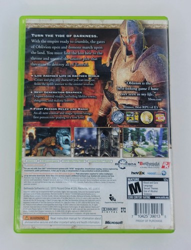 XBOX 360 Elder Scrolls IV: Oblivion Video Game Manual NOT Included - Picture 7 of 7