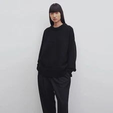 THE ROW Womens Wool Cashmere Round Neck Loose Warm Winter Sweater