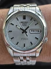 Vintage Seiko 5 7S26-01V0 Silver 5 Logo Dial Etched Pattern Dial 21J Automatic